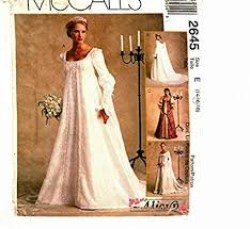 2645 MCCALLS ETHEREAL BRIDE EMPIRE GOWN, OVERSKIRT PATTERN 10-14